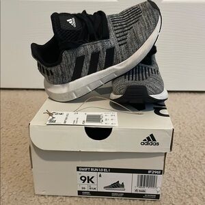 Adidas Kids Swift Run Shoes - Black and Gray